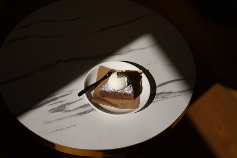 Warm chocolate lava cake with vanilla ice cream